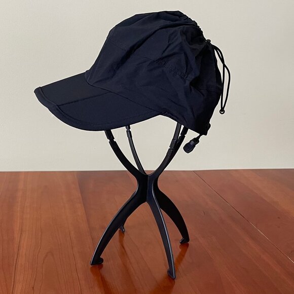 Foldable All-Season Ponytail Baseball Cap Sun Hat, Black (NWOT) - Picture 1 of 14